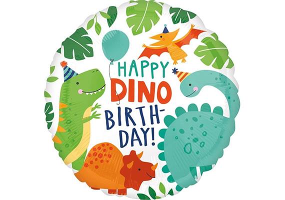 Folienballon Dino Happy Birthday 43 cm ungefüllt