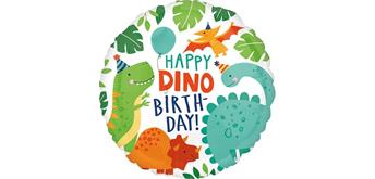 Folienballon Dino Happy Birthday 43 cm ungefüllt