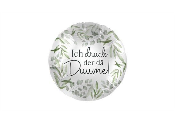 Folienballon Druck der dä Duume ca. 45 cm, ungefüllt