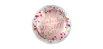 Folienballon Du bist wundervoll ca. 45 cm, ungefüllt