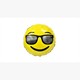 Folienballon Emoji Brille ca. 45 cm, ungefüllt