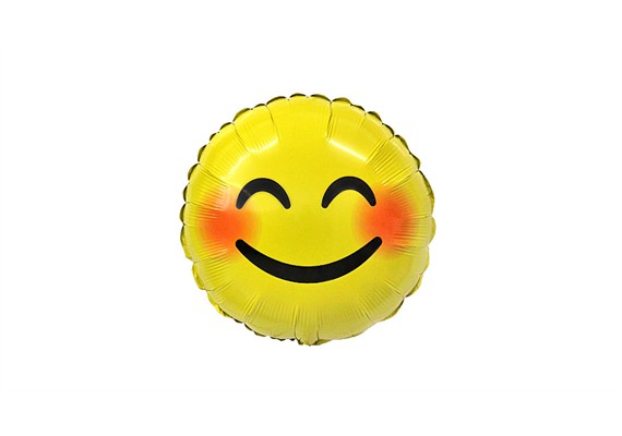 Folienballon Emoji Lächeln ca. 45 cm, ungefüllt