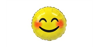 Folienballon Emoji Lächeln ca. 45 cm, ungefüllt