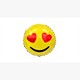 Folienballon Emoji Liebe ca. 45 cm, ungefüllt