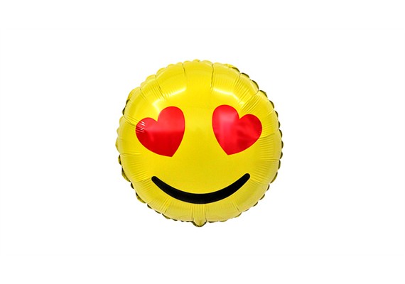Folienballon Emoji Liebe ca. 45 cm, ungefüllt