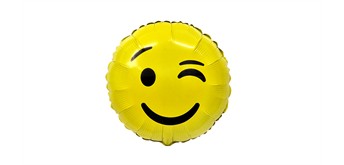Folienballon Emoji Zwinker ca. 45 cm, ungefüllt