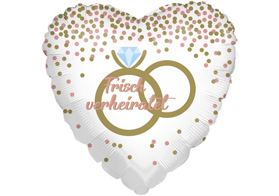 Folienballon "Frisch verheiratet" 46 cm ohne Füllung