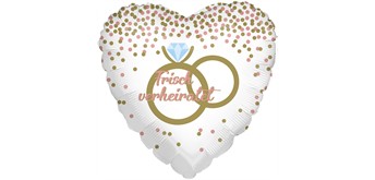 Folienballon "Frisch verheiratet" 46 cm ohne Füllung