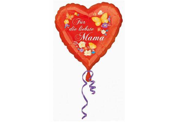 Folienballon Für die liebste Mama, ohne Füllung
