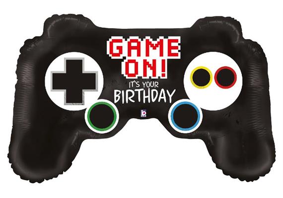 Folienballon Game Controller Birthday 91 cm, ohne Füllung