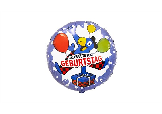 Folienballon Globi Geburtstag ca. 45 cm, ungefüllt