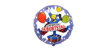 Folienballon Globi Geburtstag ca. 45 cm, ungefüllt