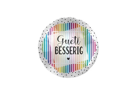 Folienballon Gueti Besserig farbig ca. 70 cm, ungefüllt