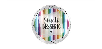 Folienballon Gueti Besserig farbig ca. 70 cm, ungefüllt