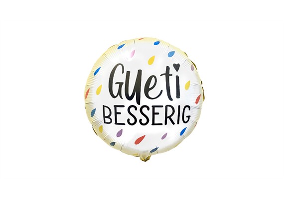 Folienballon Gueti Besserig Tropfä ca. 45 cm, ungefüllt