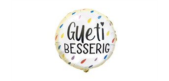 Folienballon Gueti Besserig Tropfä ca. 45 cm, ungefüllt