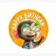 Folienballon Happy Birthday Affe mit Sonnenbrille Ø 38 cm ohne Füllung