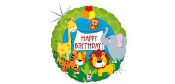 Folienballon Happy Birthday Dschungel 46 cm