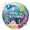 Folienballon Happy Birthday Ozean, 46 cm