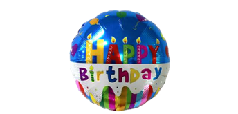 Folienballon Happy Birthday Torte Ø 38 cm