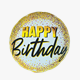 Folienballon Happy Birthday weiss/gold Ø 38 cm