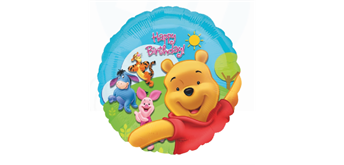 Folienballon Happy Birthday Winnie Pooh Ø 38 cm ohne Füllung