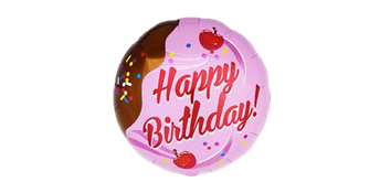 Folienballon Happy BirthdayTorte mit Kerzen Ø 38 cm