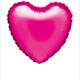 Folienballon Herz magenta 46 cm, unverpackt