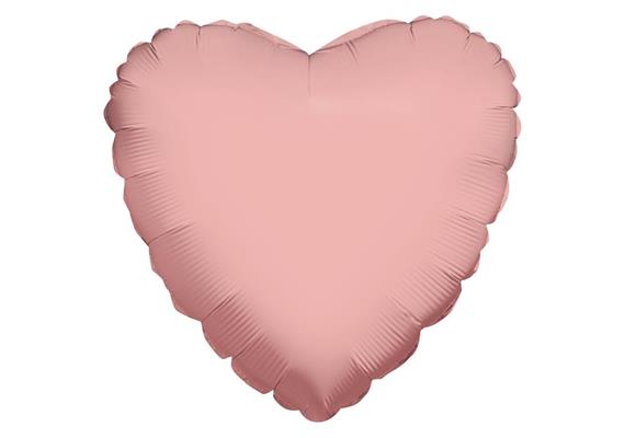 Folienballon Herz rose gold 46 cm, unverpackt