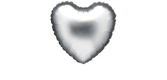 Folienballon Herz silber 46 cm, unverpackt