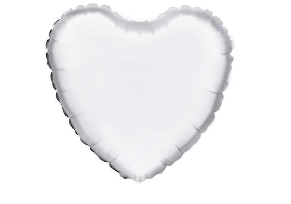 Folienballon Herz weiss 46 cm, unverpackt