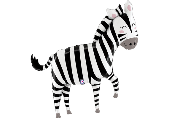 Folienballon Jungle Zebra 127 cm, ohne Füllung