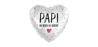 Folienballon Papi de Bescht Herz ca. 45 cm, ungefüllt