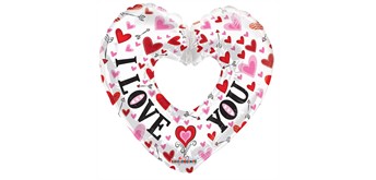 Folienballon Riesenherz "I love you" 91 cm