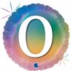 Folienballon rund 0 Regenbogen, 46 cm ohne Füllung