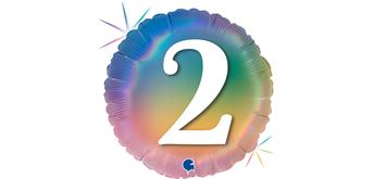 Folienballon rund 2 Regenbogen, 46 cm ohne Füllung