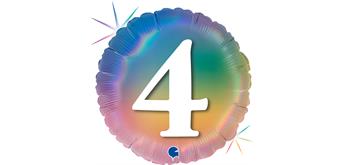 Folienballon rund 4 Regenbogen, 46 cm ohne Füllung