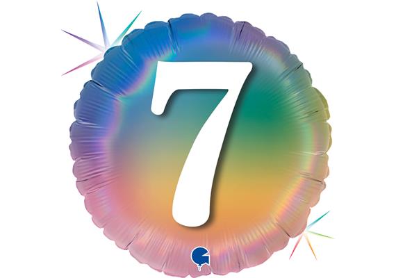Folienballon rund 7 Regenbogen, 46 cm ohne Füllung
