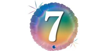 Folienballon rund 7 Regenbogen, 46 cm ohne Füllung