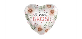 Folienballon S Beschte Grosi Herz ca. 45 cm, ungefüllt