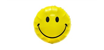Folienballon Smile gelb ca. 45 cm, ungefüllt