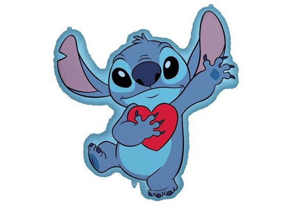 Folienballon Stitch mit Herz 75 x 86 cm