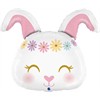 Folienballon Süsser weisser Hippie Hase Kopf 59 cm