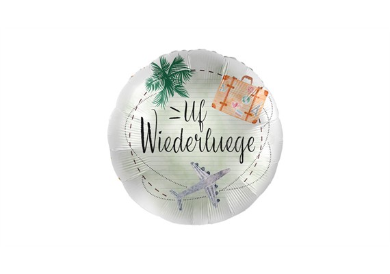 Folienballon Uf Wiederluege ca. 45 cm, ungefüllt