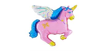 Folienballon Unicorn Fuxia 91 cm, ohne Füllung