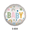 Folienballon Welcome Baby bunte Punkte Ø 38 cm ohne Füllung