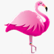 Folienballonfigur Pink Flamingo 117 cm