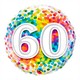 Folienballons - 60 - viele bunte Konfetti Ø 38/46 cm weiss und bunt