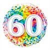 Folienballons - 60 - viele bunte Konfetti Ø 38/46 cm weiss und bunt