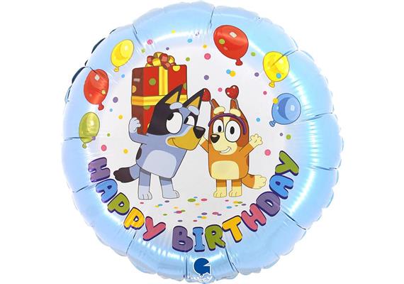 Folienballons Bluey Happy Birthday 46 cm ohne Füllung